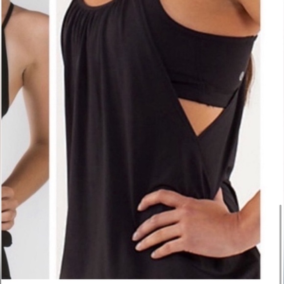Vintage LULULEMON No Limits black tank top with built in Y bra - Picture 2 of 3